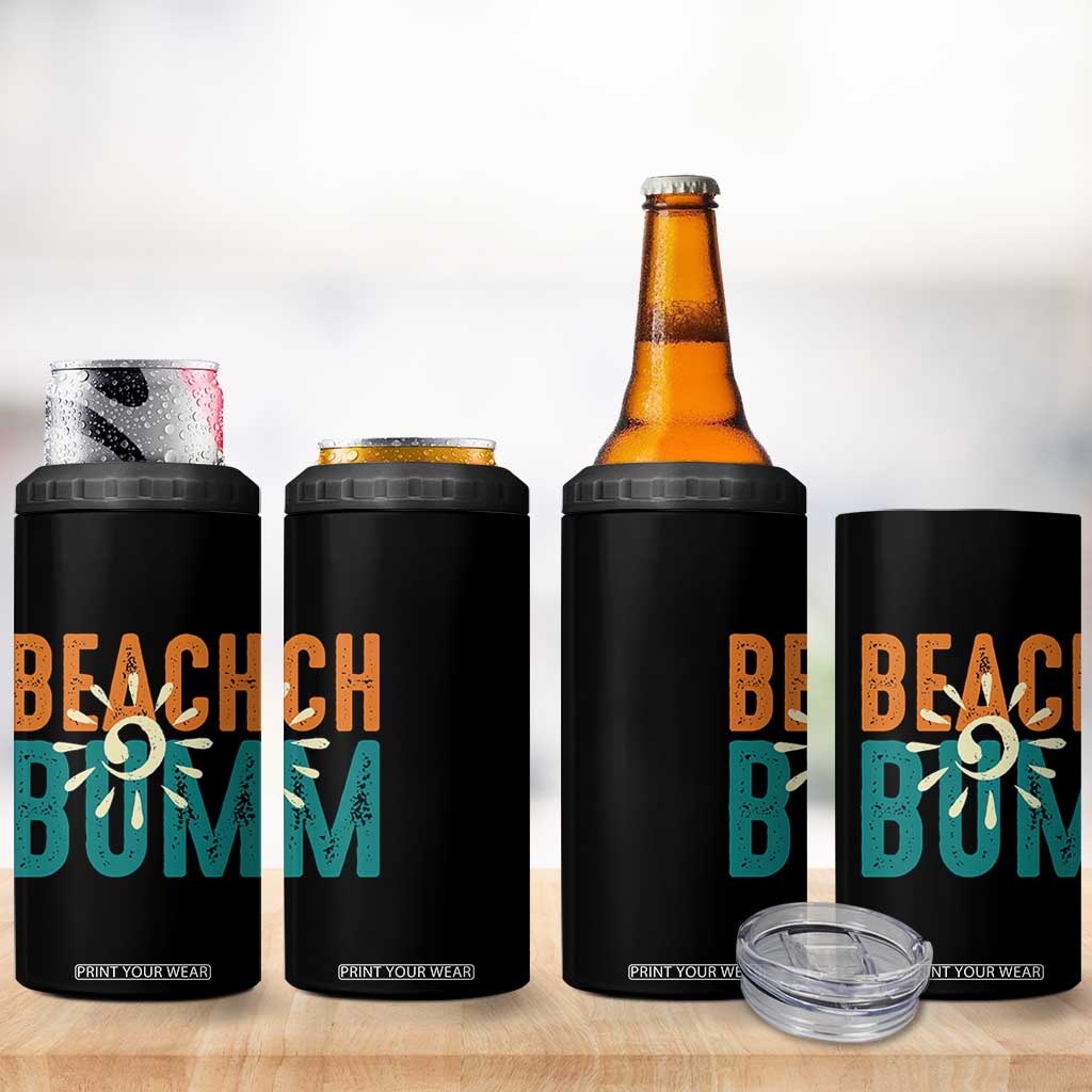 Funny Beach Bum Summer Vacation 4 in 1 Can Cooler Tumbler Beach Life Sun Light TS11 Print Your Wear