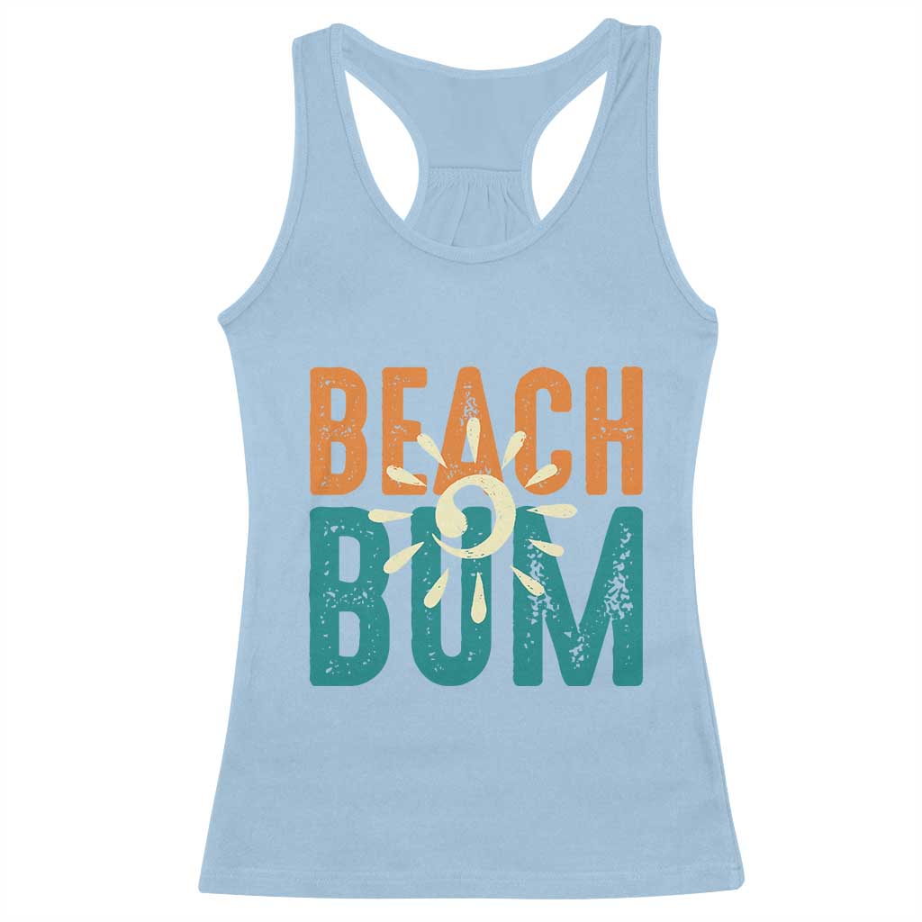 Funny Beach Bum Summer Vacation Racerback Tank Top Beach Life Sun Light TS11 Light Blue Print Your Wear