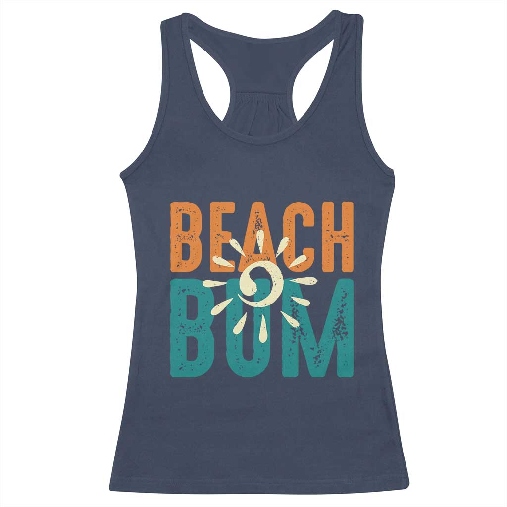 Funny Beach Bum Summer Vacation Racerback Tank Top Beach Life Sun Light TS11 Navy Print Your Wear