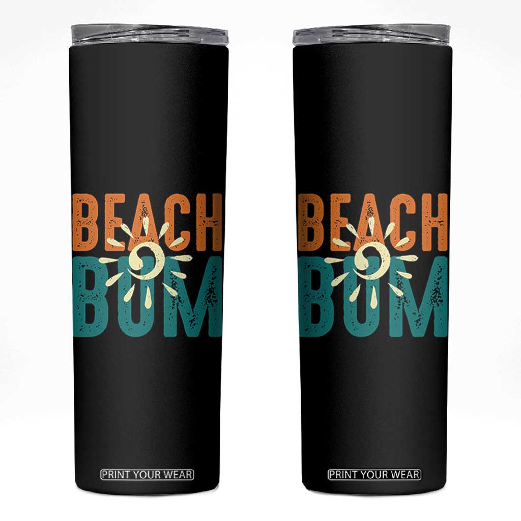 Funny Beach Bum Summer Vacation Skinny Tumbler Beach Life Sun Light TS11 Black Print Your Wear