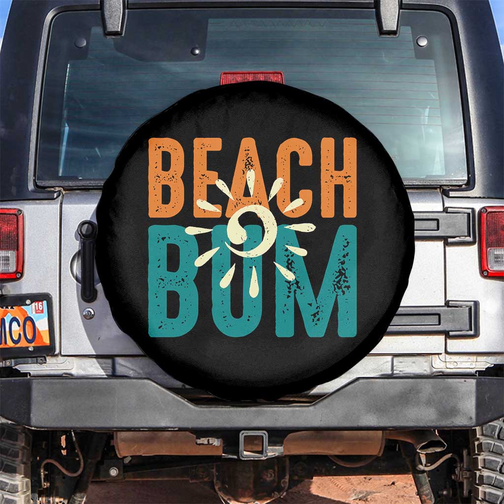 Funny Beach Bum Summer Vacation Spare Tire Cover Beach Life Sun Light TS11 No hole Black Print Your Wear