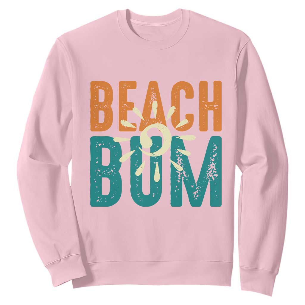 Funny Beach Bum Summer Vacation Sweatshirt Beach Life Sun Light TS11 Light Pink Print Your Wear