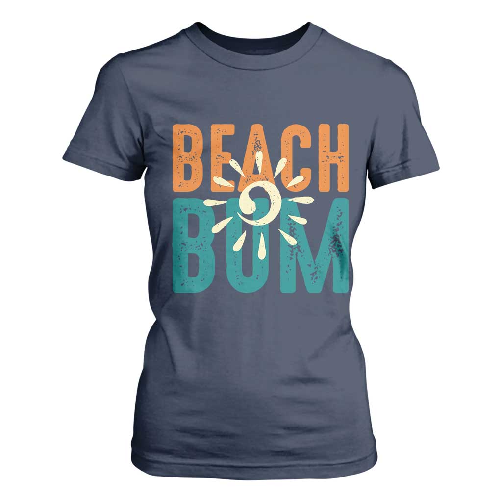 Funny Beach Bum Summer Vacation T Shirt For Women Beach Life Sun Light TS11 Navy Print Your Wear
