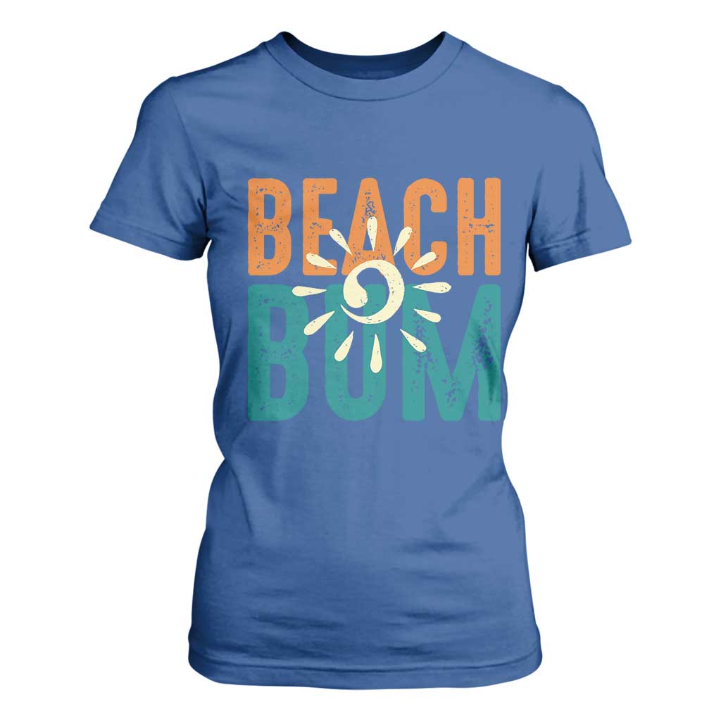Funny Beach Bum Summer Vacation T Shirt For Women Beach Life Sun Light TS11 Royal Blue Print Your Wear