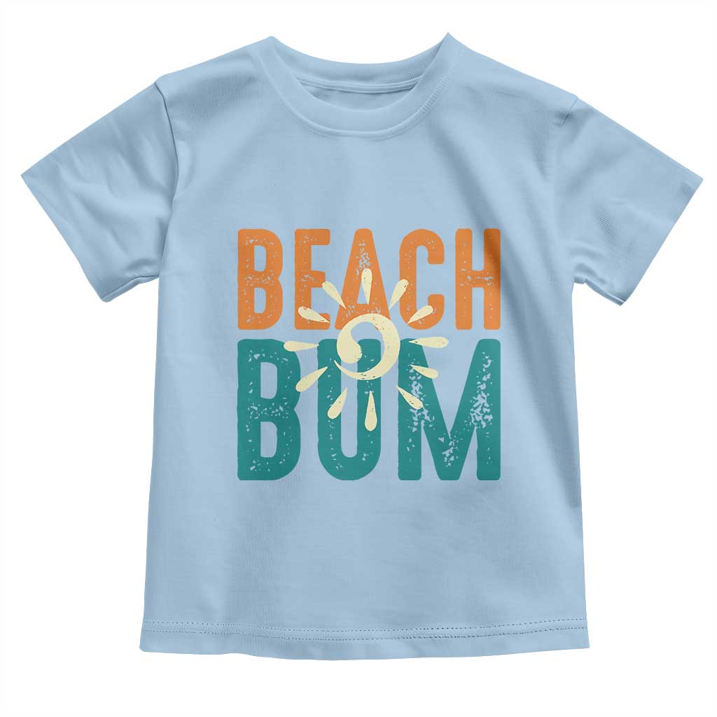 Funny Beach Bum Summer Vacation Toddler T Shirt Beach Life Sun Light TS11 Light Blue Print Your Wear