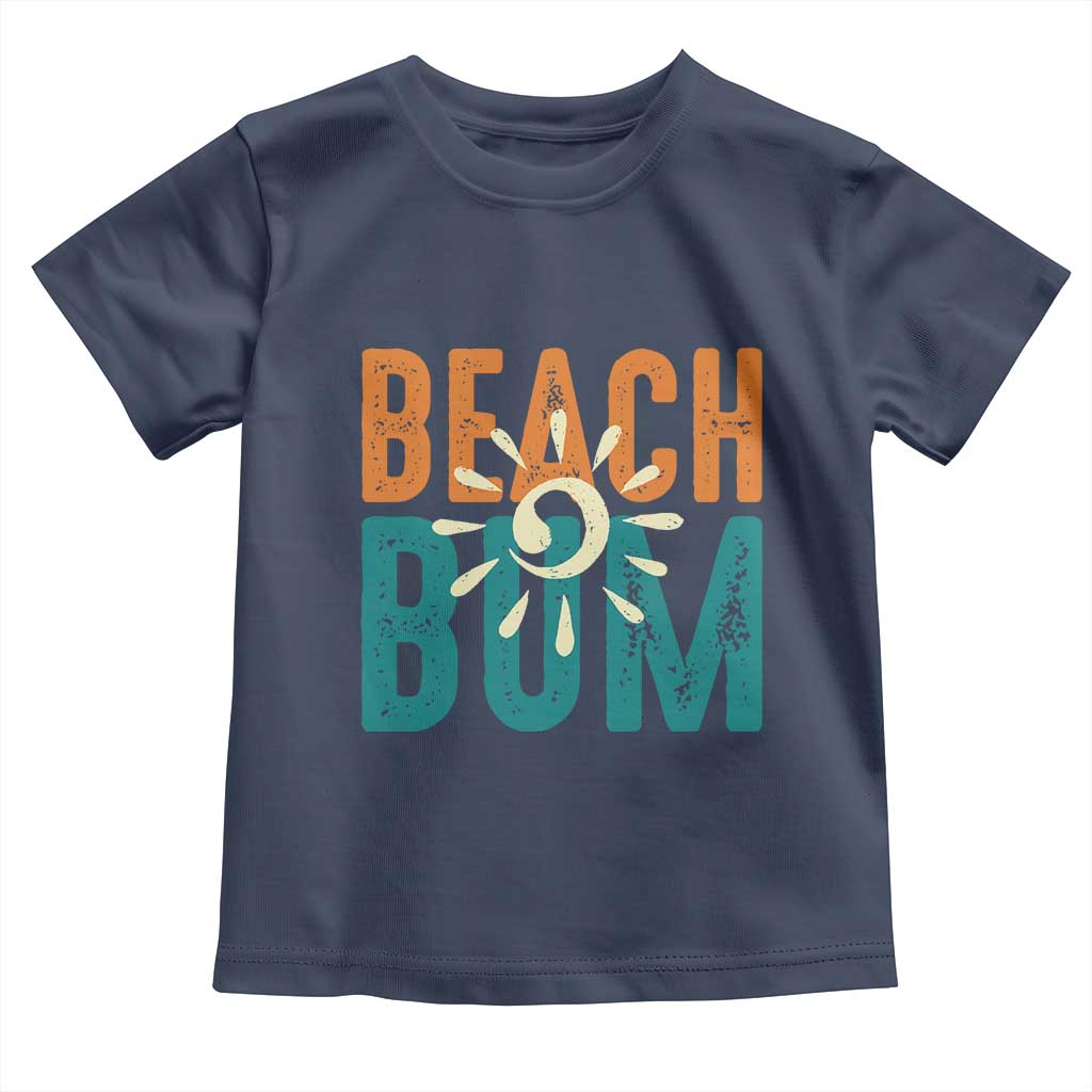 Funny Beach Bum Summer Vacation Toddler T Shirt Beach Life Sun Light TS11 Navy Print Your Wear