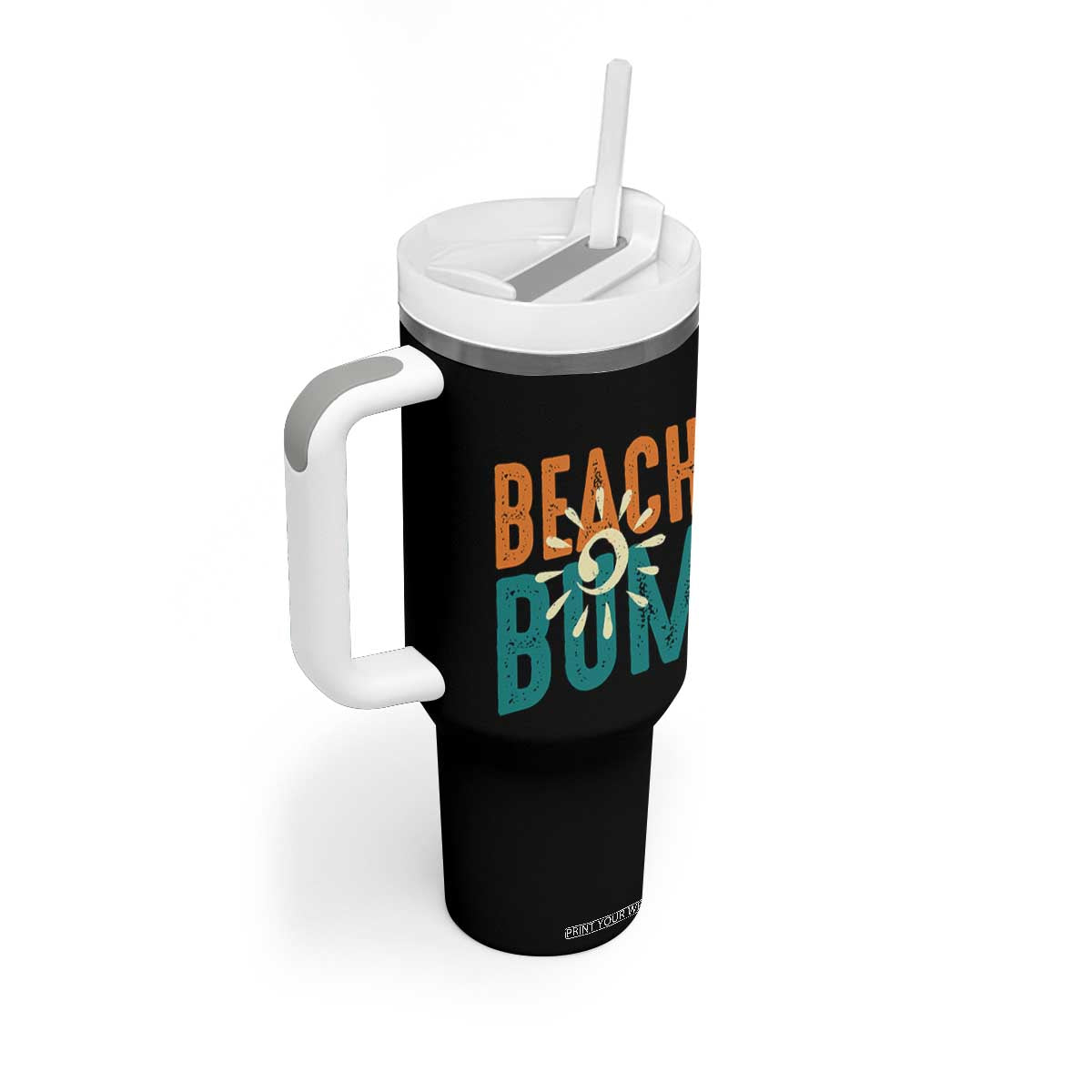 Funny Beach Bum Summer Vacation Tumbler With Handle Beach Life Sun Light TS11 Print Your Wear