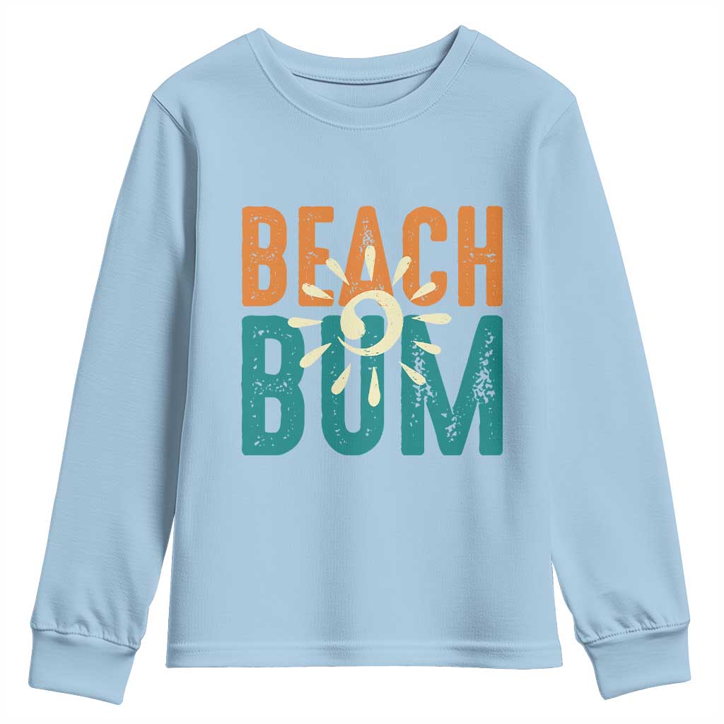 Funny Beach Bum Summer Vacation Youth Sweatshirt Beach Life Sun Light TS11 Light Blue Print Your Wear