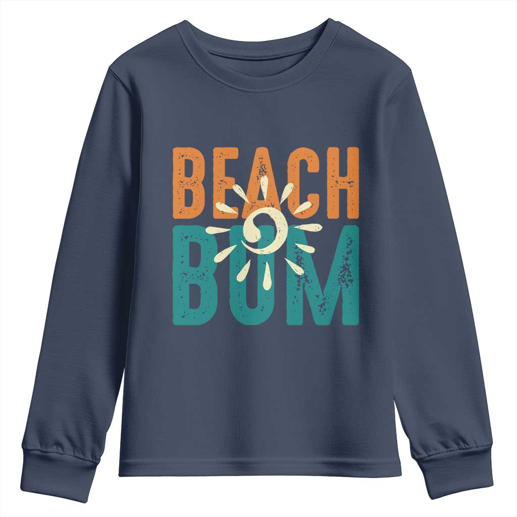 Funny Beach Bum Summer Vacation Youth Sweatshirt Beach Life Sun Light TS11 Navy Print Your Wear