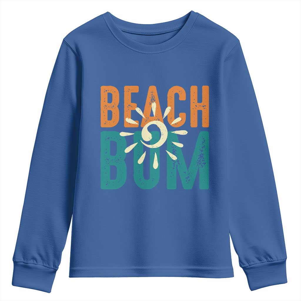 Funny Beach Bum Summer Vacation Youth Sweatshirt Beach Life Sun Light TS11 Royal Blue Print Your Wear
