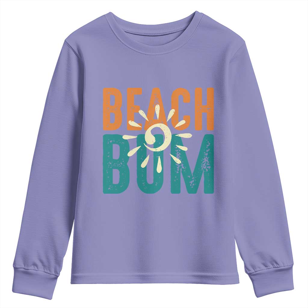 Funny Beach Bum Summer Vacation Youth Sweatshirt Beach Life Sun Light TS11 Violet Print Your Wear
