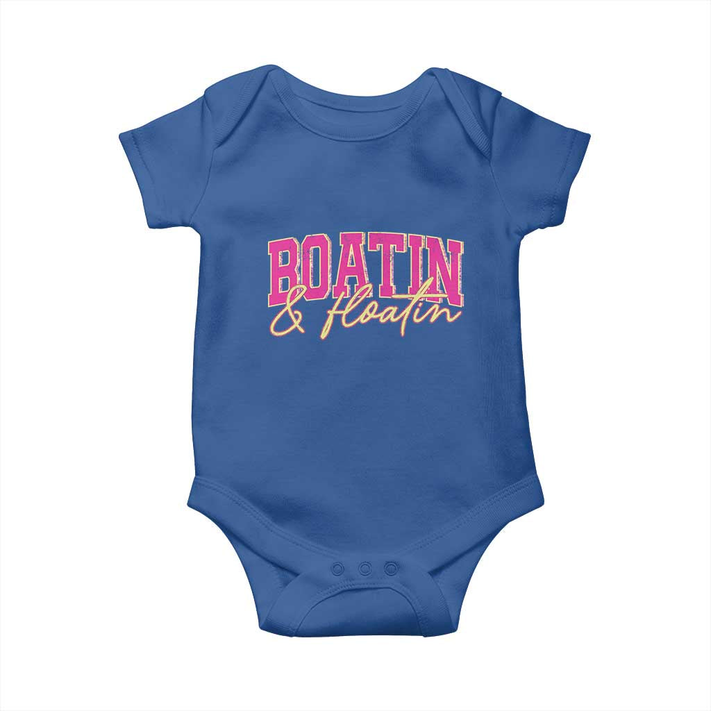 Funny Boating And Floatin Baby Onesie Summer Vacation Boat Lake Life TS11 Royal Blue Print Your Wear