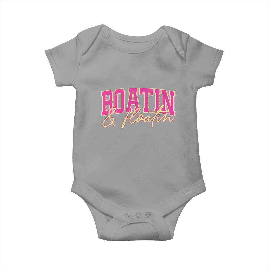 Funny Boating And Floatin Baby Onesie Summer Vacation Boat Lake Life TS11 Sport Gray Print Your Wear