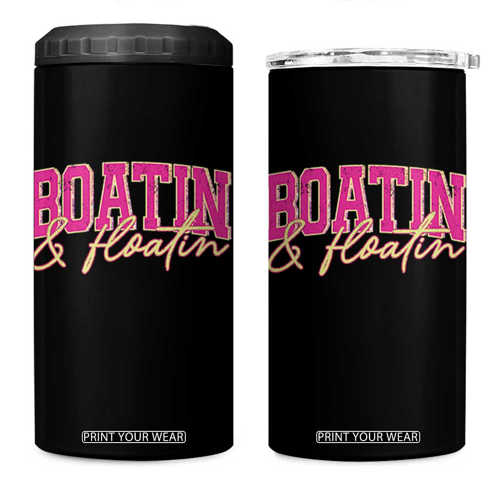 Funny Boating And Floatin 4 in 1 Can Cooler Tumbler Summer Vacation Boat Lake Life TS11 One Size: 16 oz Black Print Your Wear
