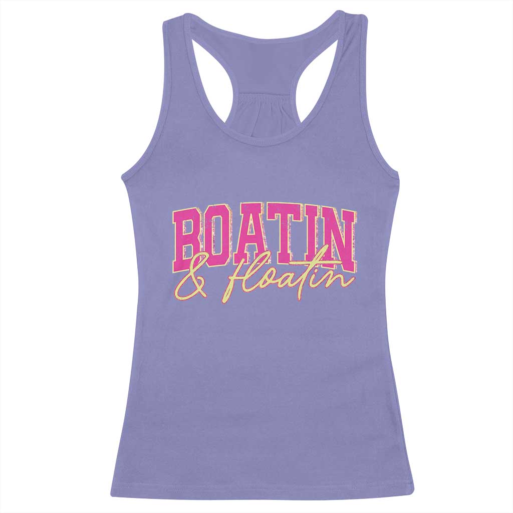 Funny Boating And Floatin Racerback Tank Top Summer Vacation Boat Lake Life TS11 Violet Print Your Wear