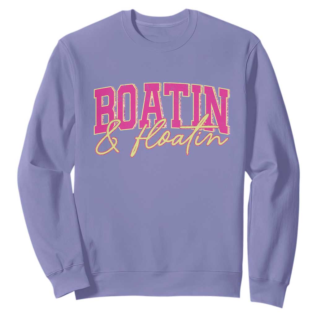 Funny Boating And Floatin Sweatshirt Summer Vacation Boat Lake Life TS11 Violet Print Your Wear