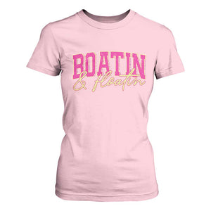 Funny Boating And Floatin T Shirt For Women Summer Vacation Boat Lake Life TS11 Light Pink Print Your Wear
