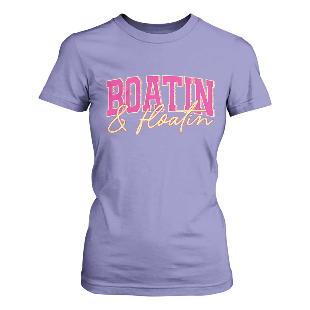 Funny Boating And Floatin T Shirt For Women Summer Vacation Boat Lake Life TS11 Violet Print Your Wear