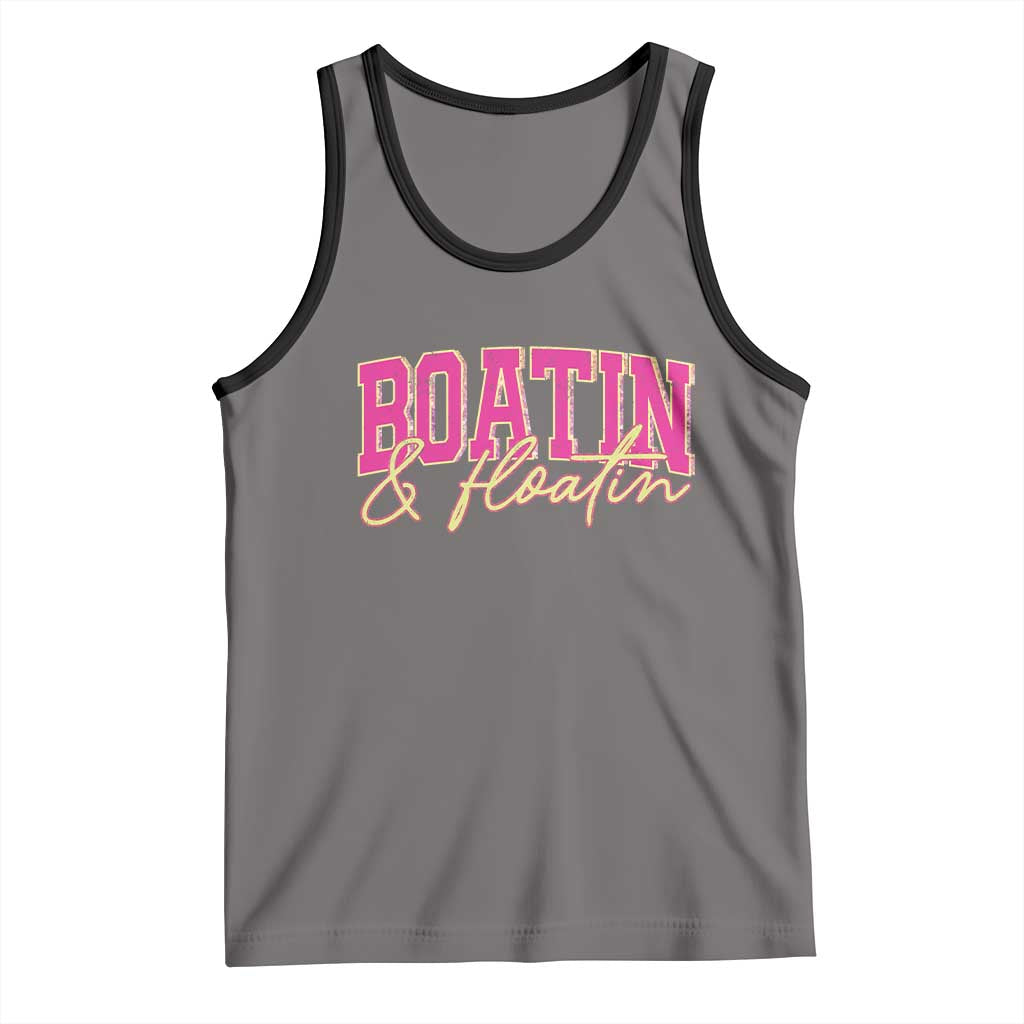 Funny Boating And Floatin Tank Top Summer Vacation Boat Lake Life TS11 Deep Heather Black Print Your Wear