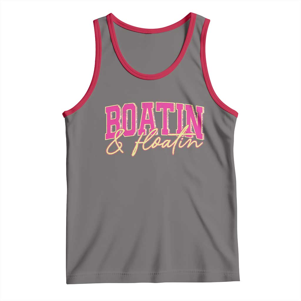 Funny Boating And Floatin Tank Top Summer Vacation Boat Lake Life TS11 Deep Heather Red Print Your Wear