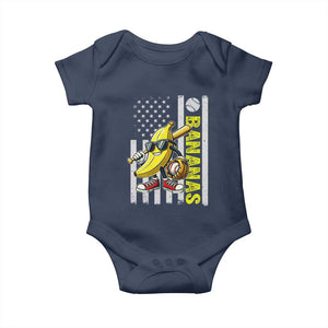 Funny Bananas Lover Baseball Vintage American Flag Baby Onesie TS11 Navy Print Your Wear