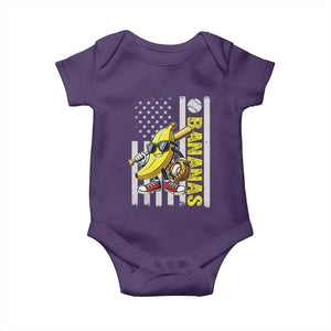 Funny Bananas Lover Baseball Vintage American Flag Baby Onesie TS11 Purple Print Your Wear