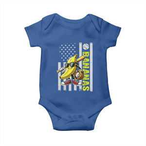 Funny Bananas Lover Baseball Vintage American Flag Baby Onesie TS11 Royal Blue Print Your Wear