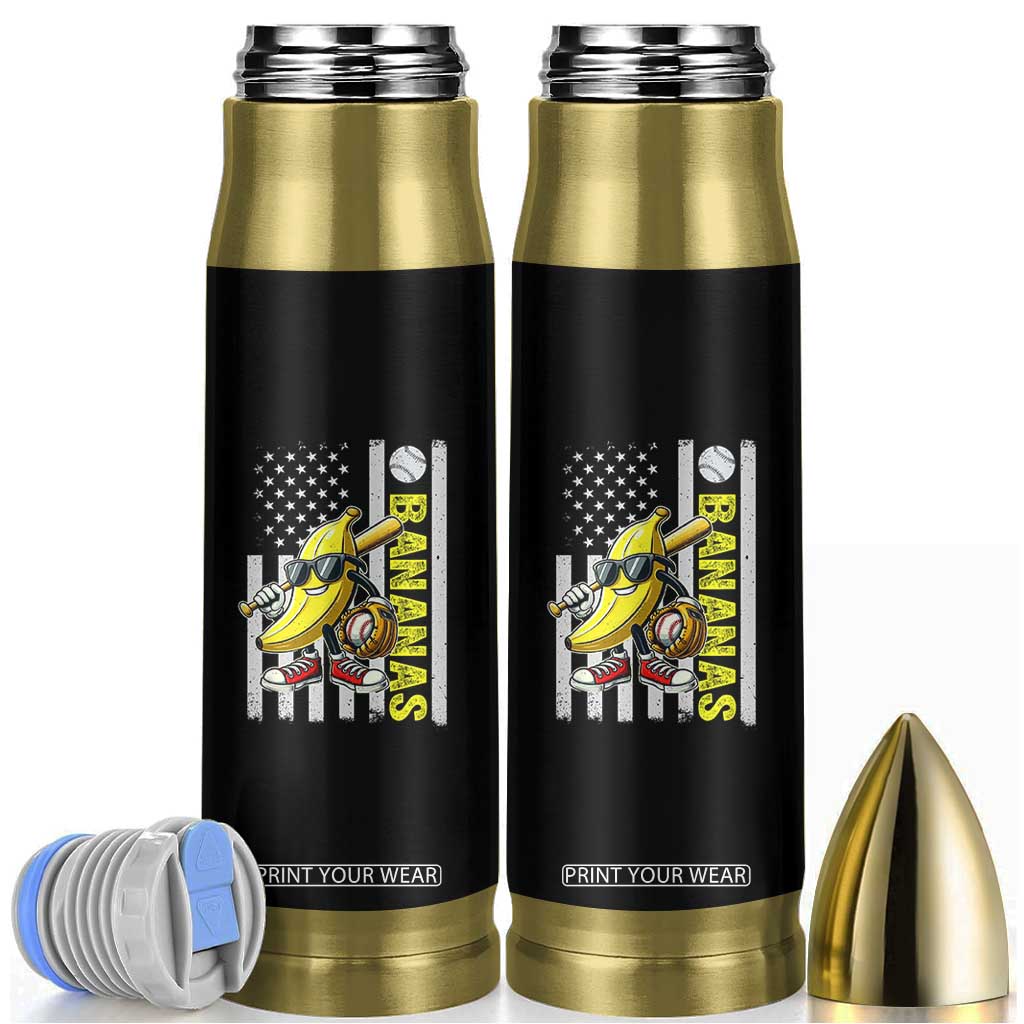 Funny Bananas Lover Baseball Vintage American Flag Bullet Tumbler TS11 Black Print Your Wear