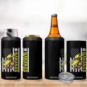 Funny Bananas Lover Baseball Vintage American Flag 4 in 1 Can Cooler Tumbler TS11 Print Your Wear