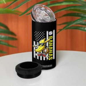 Funny Bananas Lover Baseball Vintage American Flag 4 in 1 Can Cooler Tumbler TS11 Print Your Wear