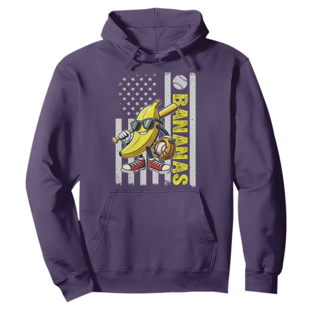 Funny Bananas Lover Baseball Vintage American Flag Hoodie TS11 Purple Print Your Wear