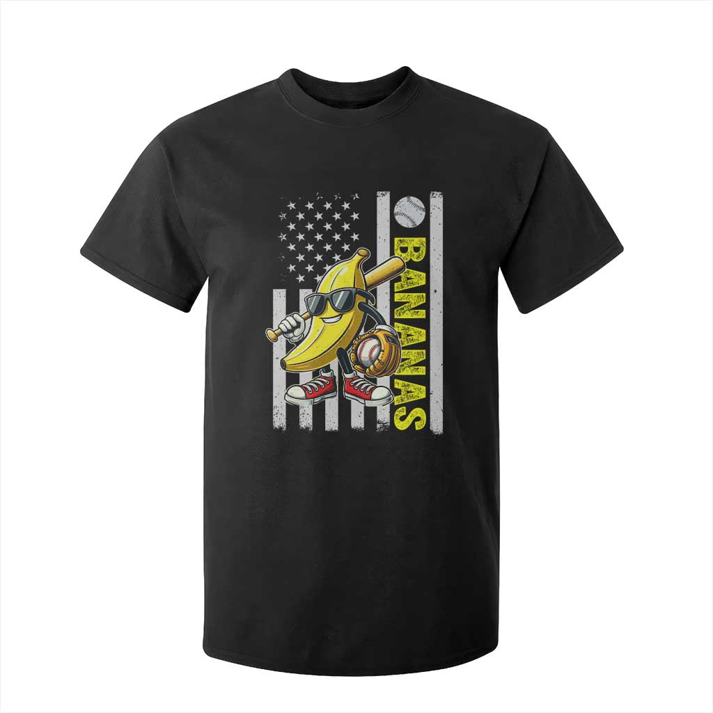 Funny Bananas Lover Baseball Vintage American Flag T Shirt For Kid TS11 Black Print Your Wear