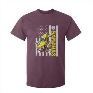 Funny Bananas Lover Baseball Vintage American Flag T Shirt For Kid TS11 Maroon Print Your Wear