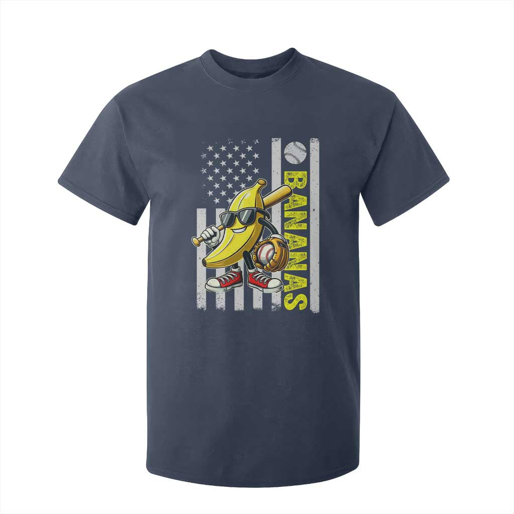Funny Bananas Lover Baseball Vintage American Flag T Shirt For Kid TS11 Navy Print Your Wear
