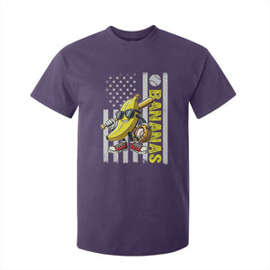 Funny Bananas Lover Baseball Vintage American Flag T Shirt For Kid TS11 Purple Print Your Wear