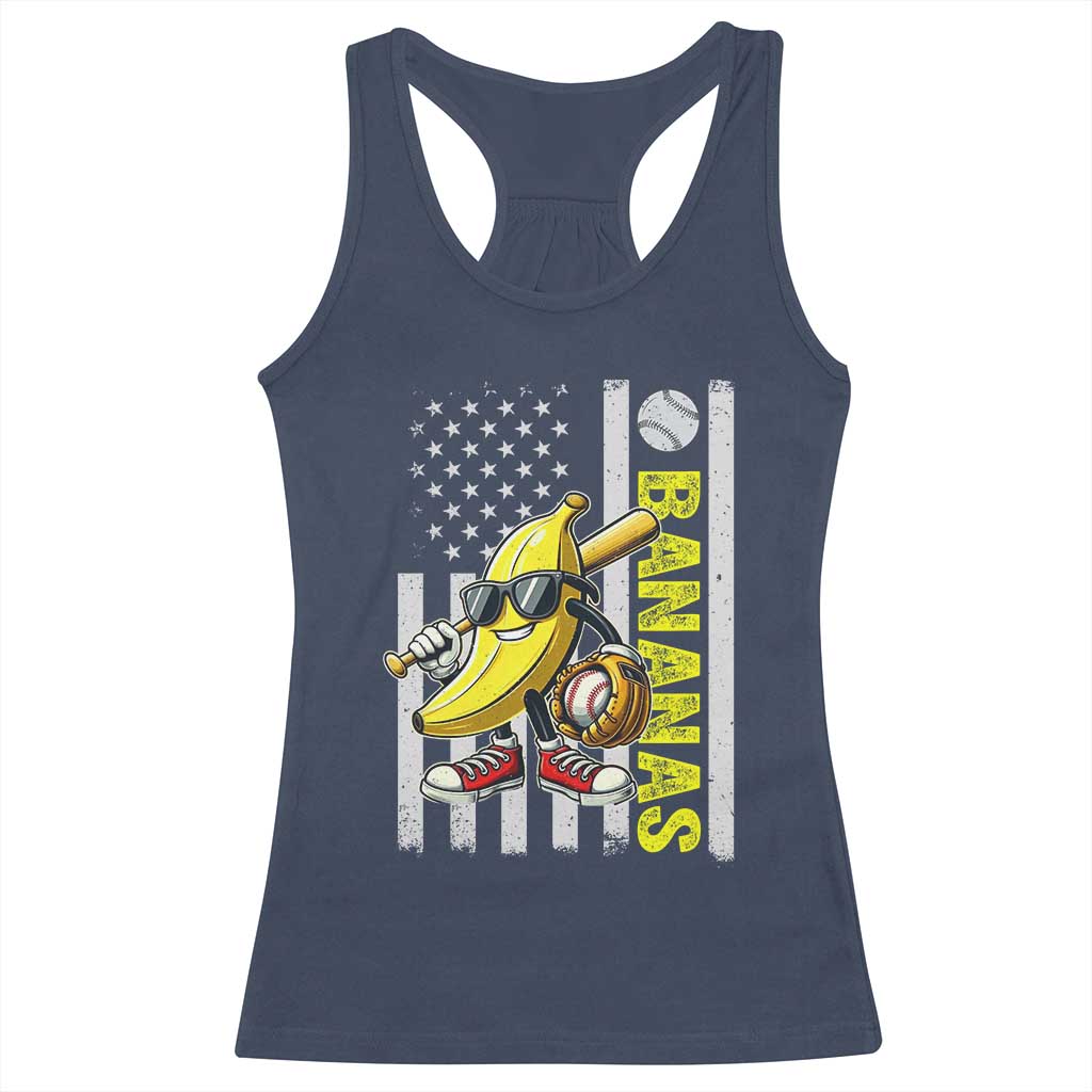 Funny Bananas Lover Baseball Vintage American Flag Racerback Tank Top TS11 Navy Print Your Wear