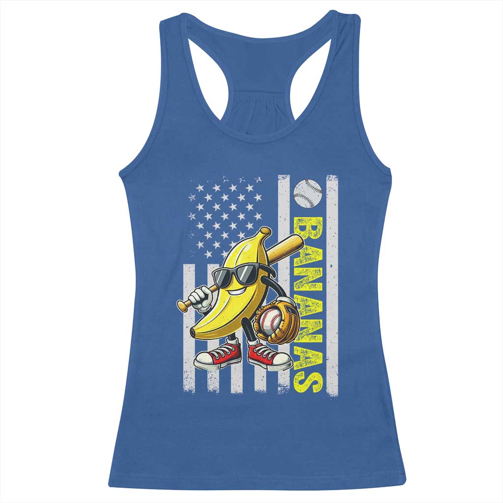 Funny Bananas Lover Baseball Vintage American Flag Racerback Tank Top TS11 Royal Blue Print Your Wear