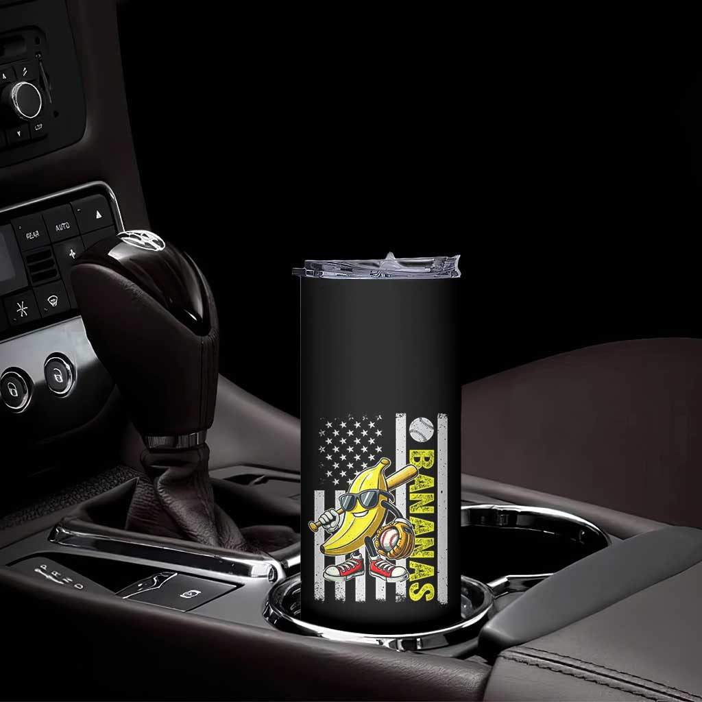 Funny Bananas Lover Baseball Vintage American Flag Skinny Tumbler TS11 Print Your Wear