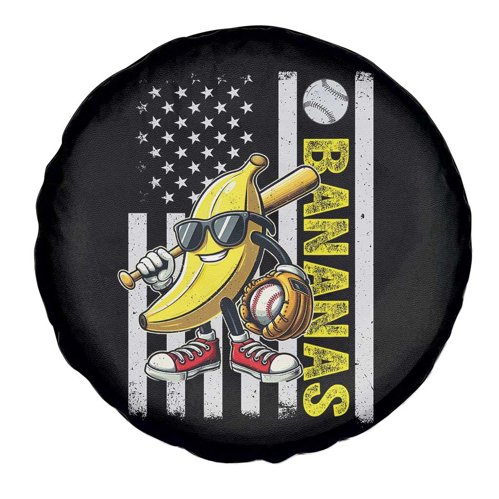 Funny Bananas Lover Baseball Vintage American Flag Spare Tire Cover TS11 Print Your Wear