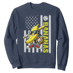 Funny Bananas Lover Baseball Vintage American Flag Sweatshirt TS11 Navy Print Your Wear