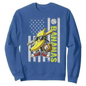 Funny Bananas Lover Baseball Vintage American Flag Sweatshirt TS11 Royal Blue Print Your Wear