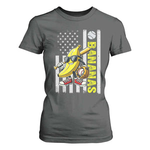 Funny Bananas Lover Baseball Vintage American Flag T Shirt For Women TS11 Dark Heather Print Your Wear