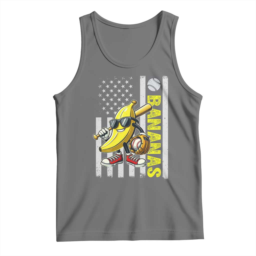 Funny Bananas Lover Baseball Vintage American Flag Tank Top TS11 Black Heather Print Your Wear