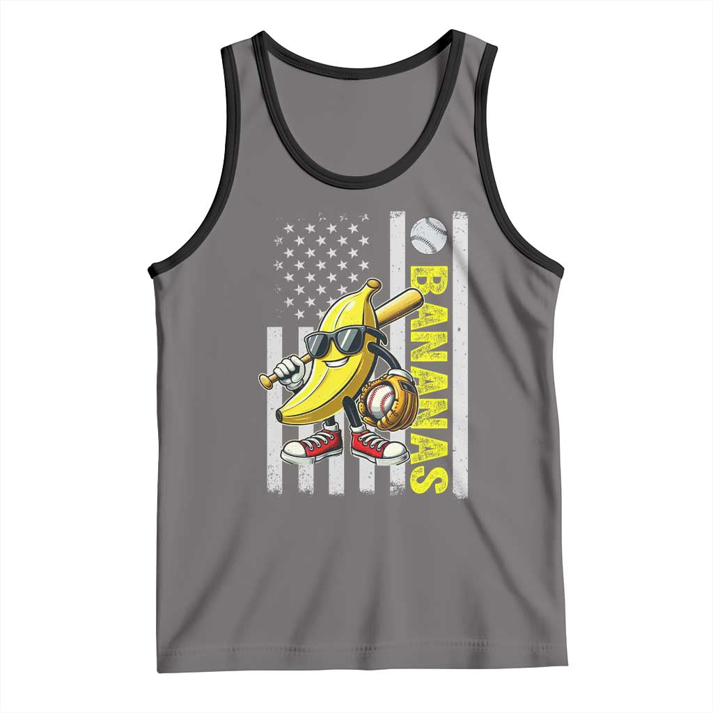 Funny Bananas Lover Baseball Vintage American Flag Tank Top TS11 Deep Heather Black Print Your Wear