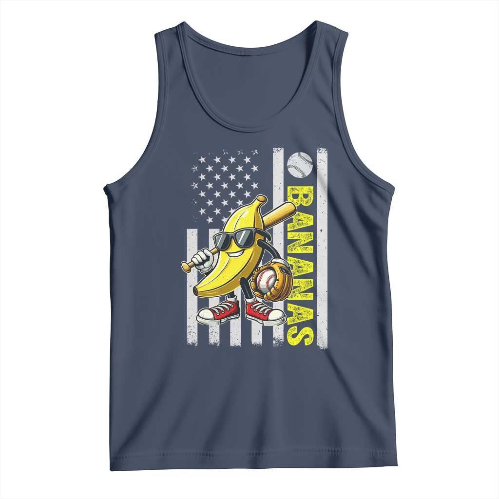 Funny Bananas Lover Baseball Vintage American Flag Tank Top TS11 Navy Print Your Wear