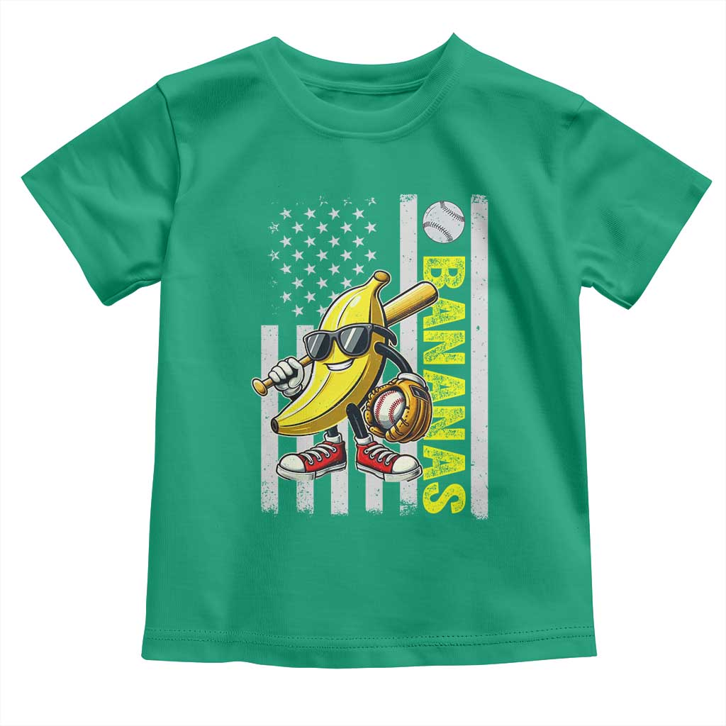 Funny Bananas Lover Baseball Vintage American Flag Toddler T Shirt TS11 Irish Green Print Your Wear