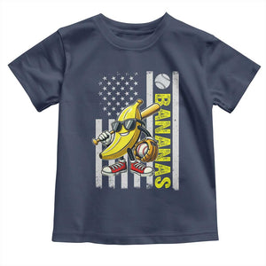 Funny Bananas Lover Baseball Vintage American Flag Toddler T Shirt TS11 Navy Print Your Wear