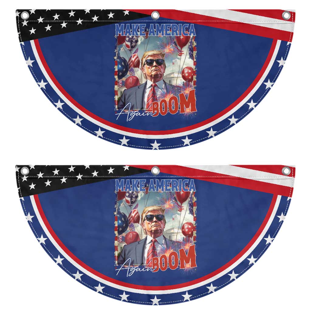 Funny Trump 4th of July Patriotic Fan Flag Make America Boom Again American Flag