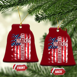 One Nation Under God Ceramic Ornament 4th Of July Patriotic Christian Vintage Cross American Flag TS11 Print Your Wear