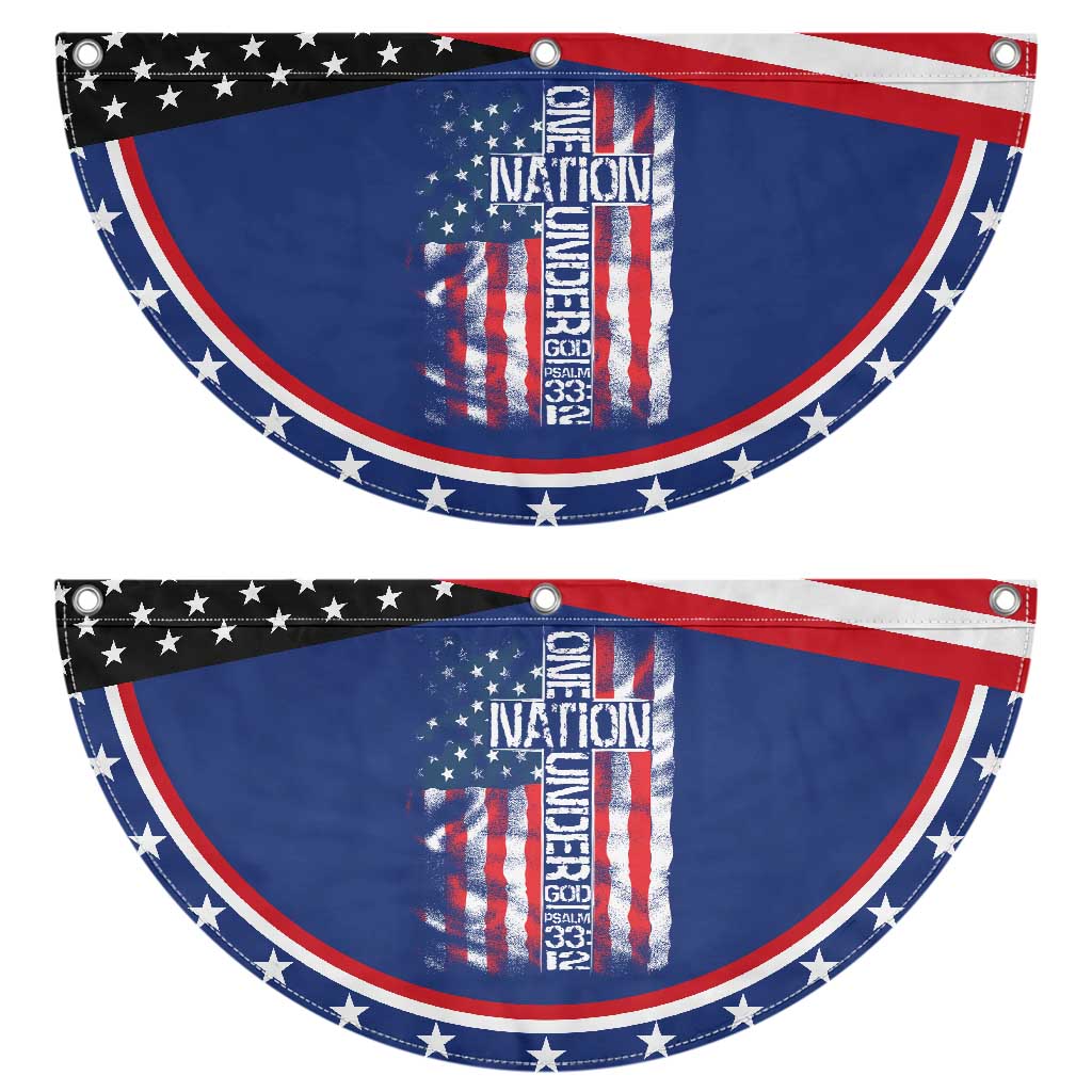 One Nation Under God Patriotic Fan Flag 4th Of July Christian Vintage Cross American Flag
